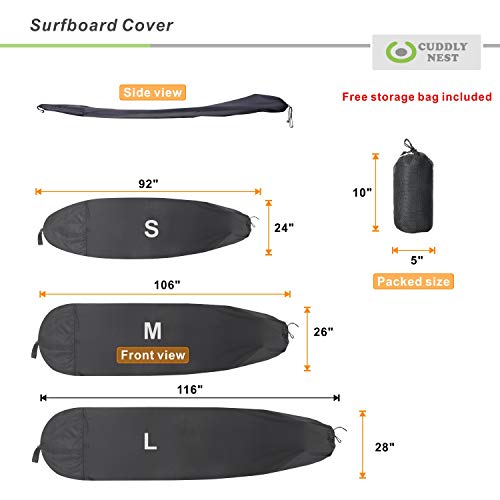 image for Cuddly Nest Surfboard Storage Cover, Stretch Surf Board Sock Cover for