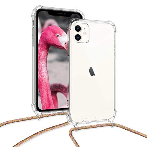 kwmobile スマホショルダー Apple iPhone 11対応 ケース - ショルダー クリア TPU カバー ストラップ付き - 肩掛け 首掛け 耐衝撃