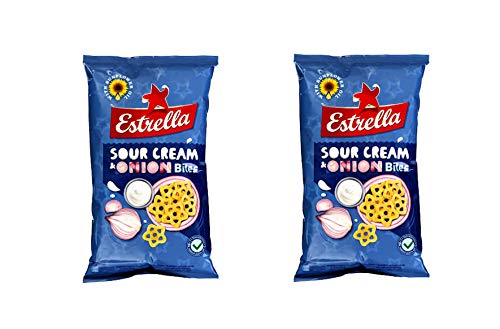 Estrella Crujiente de Patata (Crema agria y sabor a cebolla), 110 g - Pack de 2