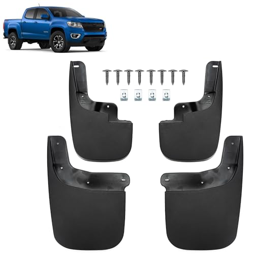 Image of Mud Flaps Compatible with GMC Canyon /Chevrolet Colorado 2015 2016 2017-2021 2022 (Without Flares) No-Drill Front & Rear 4PCS Mud Splash Guard Accessories