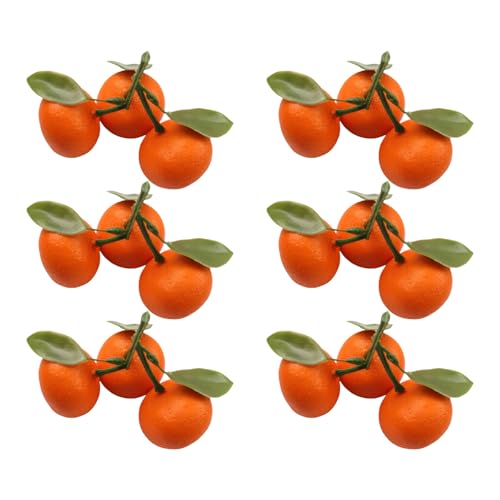 SANRLO Modelo de naranja mandarina artificial en miniatura, accesorio realista de frutas artificiales para decoración de cocina y festivales