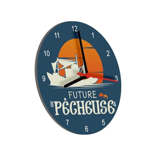 Horloge en Verre Future Pêcheuse Cadeau Idéal Thème Marin - 3