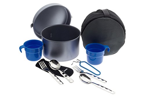 Laken 8412544036773 Fiambrera Camping batería de Cocina de Aluminio Antiadherente, LP2NSC, 53 oz Non-Stick with 2 Sets of Cutlery and Cup, 53oz, Unisex