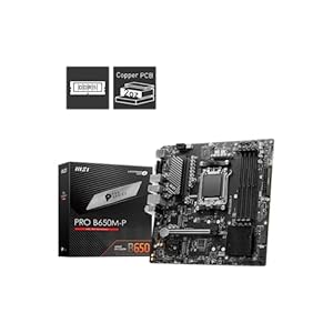 MSI PRO B650M-P ProSeries Placa base (procesadores AMD Ryzen serie 9000/8000/7000, AM5, DDR5, PCIe 4.0, M.2, SATA 6Gb/s, USB 3.2 Gen 2, HDMI/DP, LAN de 2.5Gbps, mATX)