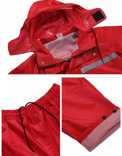 Traje de lluvia para hombres de 2 piezas impermeable y reflectante 3