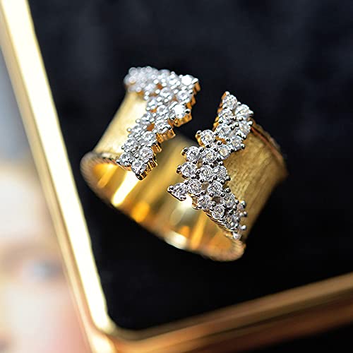 Bague en Or 14 carats avec Micro Zircons et Petits Diamants - 2