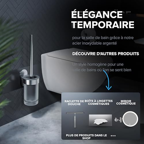 Brosse WC suspendue pour gain de place Ovimar Tranerodde silicone - 8