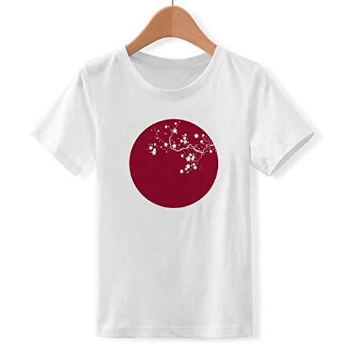 T-shirt Japon garçon blanc col rond taille M vêtement imprimé multicolore