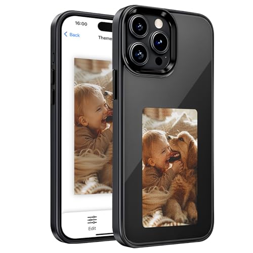 Neeni Play �A�b�v�O���[�h 4�F HD E �C���N�X�N���[�� �X�}�z�P�[�X iPhone 16 Pro Max�p ��^�f�B�X�v���C NFC�]�� DIY �ʐ^�Ɖ摜�\���ɑΉ� �X�}�[�g�f�W�^���ی�P�[�X �u���b�N