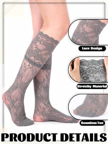 Image of Fourluoo 4 Pairs Women's Knee High Socks