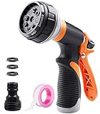 Garden Hose Nozzle,Water Hose Spray Nozzle with 8 Adjustable Watering Patterns,Slip and Shock Resistant High Pressure Garden Sprayer for Car Wash, Cleaning, Watering Lawn and Garden and Showering Pets