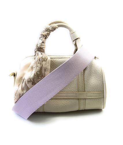 Image of Lavender Purple Purse Strap with Silver Hardware 1-1 /2 Inch Wide Solid Color Replacement Crossbody Guitar Style Shoulder Strap for Handbags Totes