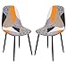 papasgix Housse de Chaise Scandinave Housse de Chaise de Salle à Manger Extensible Imprimé Couverture de Chaise Lavable Protection de Chaise pour Maison(Orange，2 Pieces)