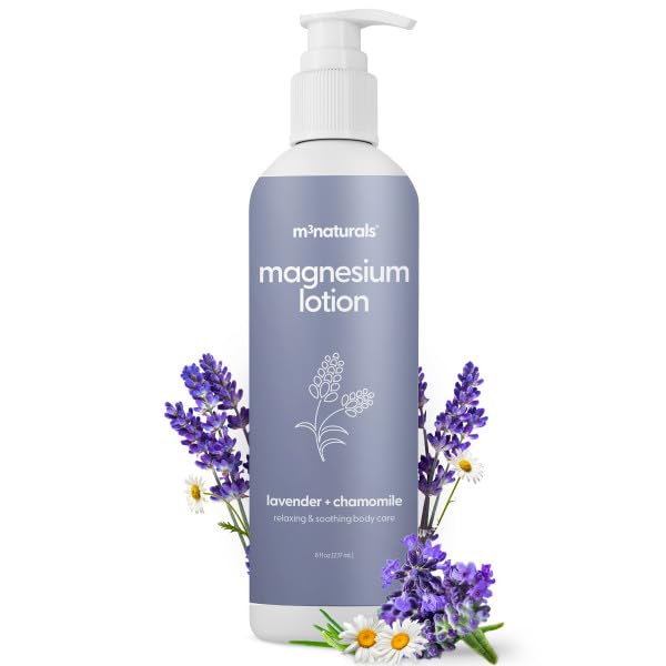 Lavender & Chamomile Magnesium Lotion for Sleep, Relaxing Nightime Cream for Leg Cramps, Sore Feet...