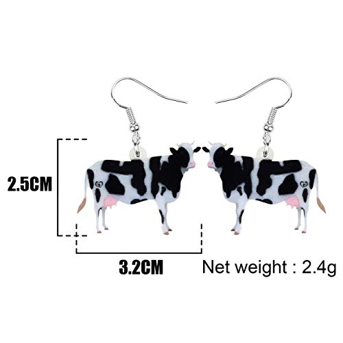 Newei Acrylic Anime Dairy Cattle Cow Earrings Drop Dangle Farm Animal Jewelry For Women Girl Gift Charm #TOP4
