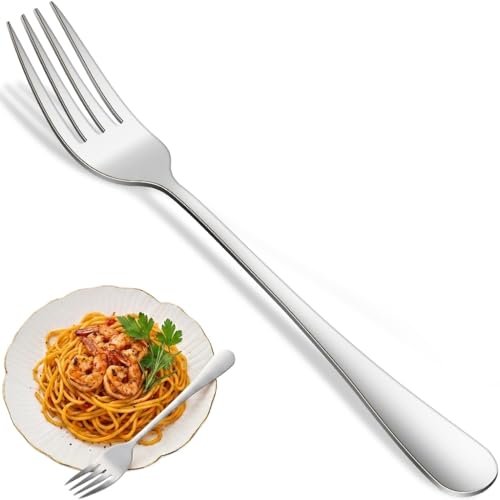 Dinner Forks 8-Piece 8 Inches Stainless Steel Table Fork Dishwasher Safe Flatware Forks Food Grade Mirror Polishing Silverware Main Fork for Home Restaurant Or Hotel