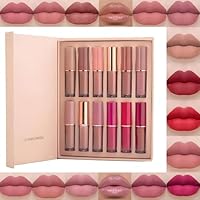 Amazon | 14色のリップグロースセット、マット真珠のリップスティック