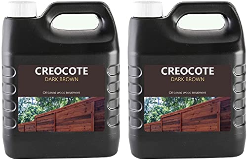 Morgan’s Trade Creocote Dark Brown Wood Preserver in 4L - Creosote Substitute Dark Brown Ready to use for Fence Stain, Wood Lacquer, Post, Shed, Timber, Garden – Wood Treatment Outdoor (2 Pack)