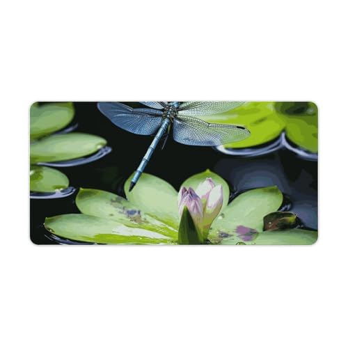 Tapis de souris de jeu pour bureau et maison grand format LED libellule
