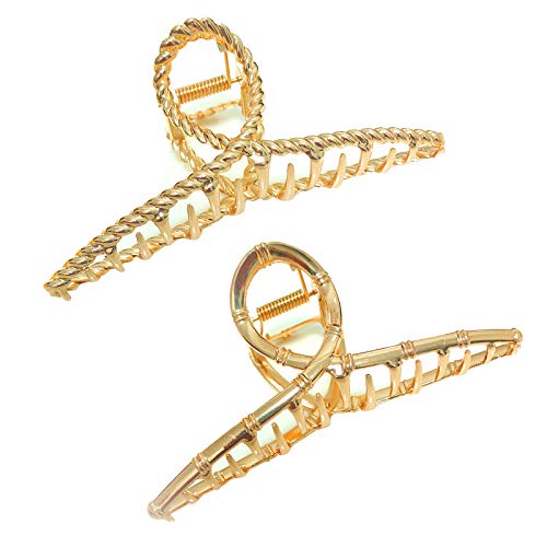 Big Claw Metal Hair Clips,4.5 Inch Large Hair Jaw Clamps 2 Pcs For Women Girls Hair Style Accessories,Strong Hold Hair Catch Barrette For Thick Hair