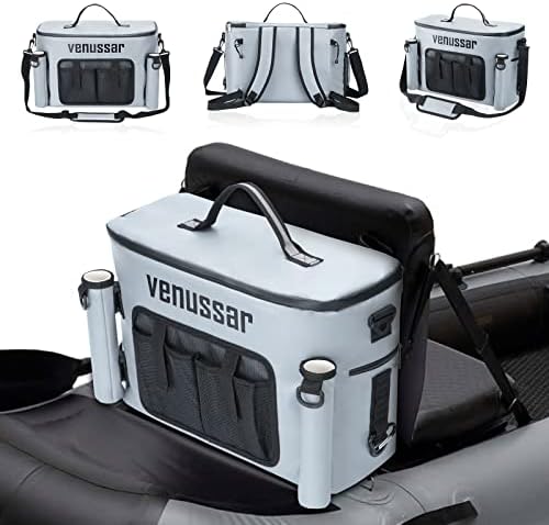 Kayak Cooler, Waterproof Kayak Seat Back Cooler for Kayaks with Single & Double Shoulder Straps, Kayak Accessories Cooler Bag, Portable Ice Chest Cooler for Fishing, Camping, Travel, Lunch, Beaches