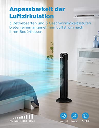 Leiser Turmventilator Midea FZ10-17JR mit Fernbedienung