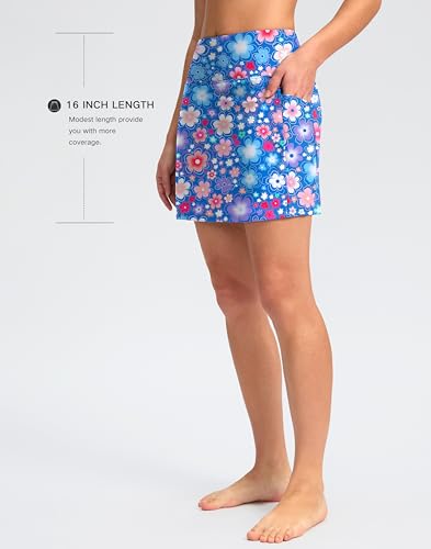 Image of G Gradual Women's 16 inch Swim Skirt with Pockets High Waisted Tummy Control Modest Swimsuit Bathing Suit Bottoms for Women