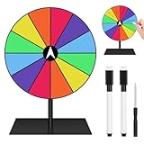 Glücksrad Zum Drehen 20cm Wiederverwendbar Gluecksrad Gluecksrad 12 Spinning Prize Wheel Löschbares Glücksrad Zum Selbstgestalten Mit Markierstift und Abnehmbarem Ständer für Messeparty Karneval