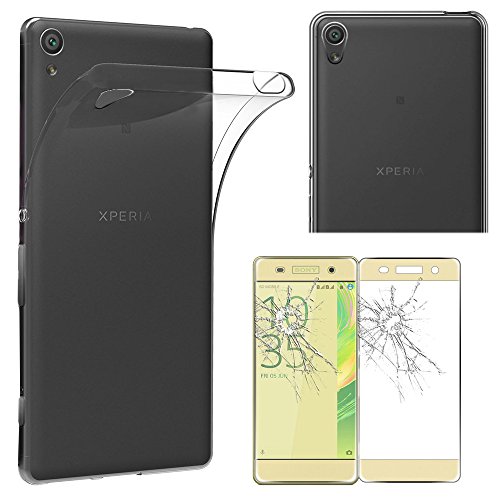 ebestStar - Coque pour Sony Xperia XA, XA Dual, Etui Protection Silicone Transparent Antichoc, Souple Slim, Transparent + Verre Trempé
