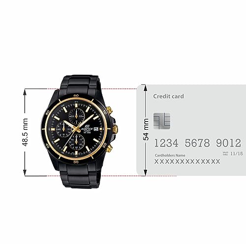 Casio EDifice EFR-526BK-1A9VUDF Black Analog Dial Black Stainless Steel Band Men's Watch Chronograph 100M Water Resistant EX208 - Image 6