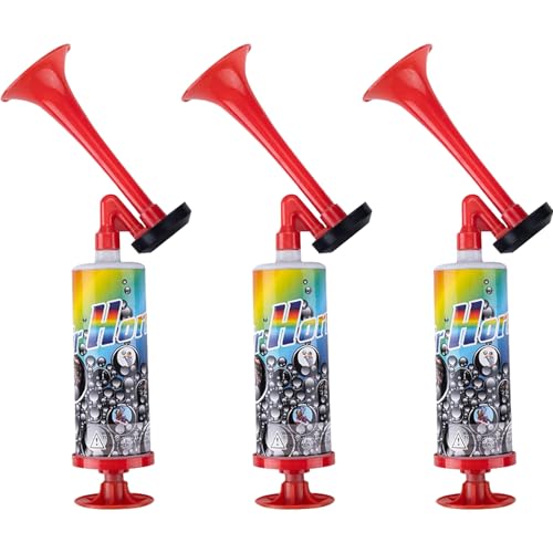 Novastream 3 Pack Air Horns Handheld Loud Air Horn with Pump - Portable Fog Horn for Sports Cheering Boat Safety & Celebrations