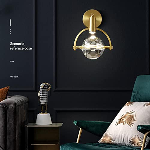 Lámpara de pared de cristal de 5W y aplique moderno dorado 2