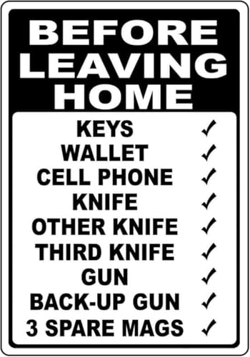 Before Leaving Home Checklist Sign, Vintage Aluminum Sign, 8x12 Inch, HomeGarden Use, Reminder Decor