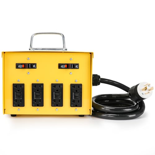 Image of Clyxriv 30A Power Distribution Box, 8 Outlets, GFCI Protected, Durable Steel Enclosure, Parts ETL Listed Temporary Spider Box Electrical for Emergency Use