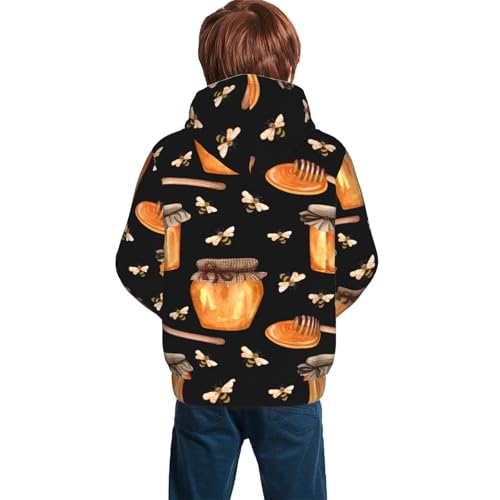 Bee and Honey Kid Hoodies Boys Sweatshirts Girls Pullover with Pocket4