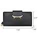 HeySun Wallet Women Cute Bifold Clutch Wallets with Zipper Coin Purse Card Holder Money Clip Gifts for Cat Lovers Black