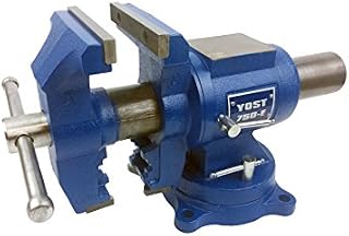 Yost 5" Heavy-Duty Bench Vise, Double Swivel Rotating Vise: Head Rotates 360° Vertically