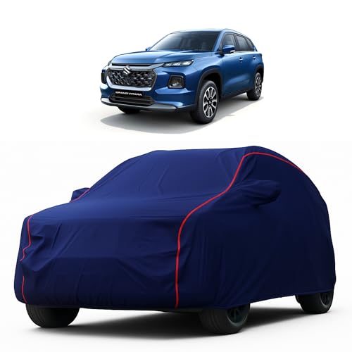 Image of Heavy-Duty Car Cover for Compatible with Maruti Grand Vitara (2022 to 2025 All Models) Deluxe Car Protection Cover - Waterproof & UV-Resistant All-Season Exterior Protection