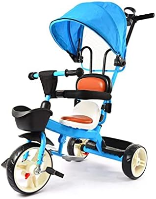 NUBAO Stroller Wagon Tricycle, Steer Stroller Learning Bike Detachable Guardrail with Adjustable Canopy Safety Harness and Storage Basket for 1-6 Years Old Over 1 Year Old Girl Gifts (Color : D)