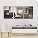 Abstract Geometry Oil Painting Wall Art Hand Painted Retro Vintage Handmade Drawing Handwork Artwork Antique Picture for Bedroom Living Room Office Decoration Modern Home Decor Framed,16"x24"x3Pcs Set