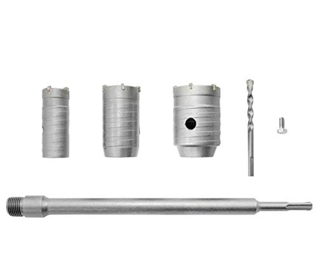 Up To Date Products & Toolsf Hole Saw Set 50mm 40mm 30mm Electric Hollow Core Drill Bit Shank 300mm Concrete RodCement Stone Wall Drilling Cutter for Air Conditioner Masonry