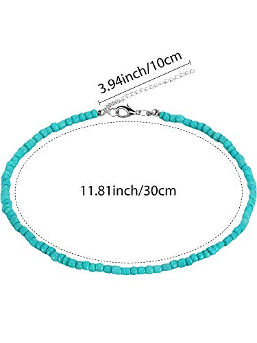 Hicarer Women Bead Choker Necklace Colorful Bohemian Seed Bead Chain Women Boho Hawaiian Tiny White Turquoise Layered Collar2