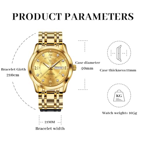 Image of OLEVS Watches for Men Business Diamond Easy Read Men's Wristwatch Analog Luxury Date Stainless Steel Waterproof Luminous Dress Mens Watches