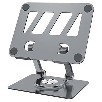 AHXIPHWSG Laptop Stand Adjustable Aluminum Alloy Notebook Tablet Stand Up to 17 Inch Laptop Portable Fold Holder(Gray)