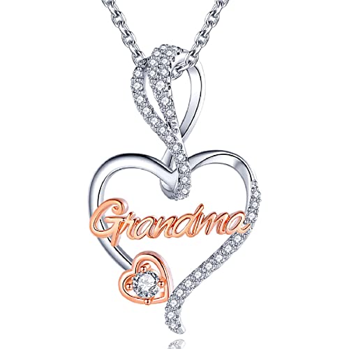 BFF&UNICORN Gifts for Grandma, Silver Necklace for Women, Birthday Christmas