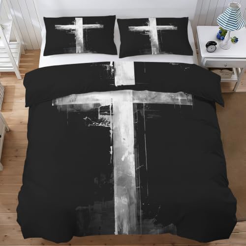 Parure de lit croix chrétienne en microfibre douce avec 2 taies 65x65 - 4