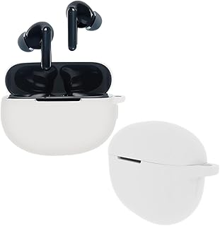 حافظة سيليكون متوافقة مع سماعات اوبو انكو W32 / اير من السيليكون الناعم واقية مضادة للصدمات خطاف تعليق - ابيض