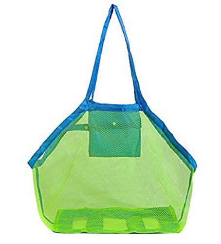Hosaire Sac de Rangement de Jouets en Filet Pliable Sac de Plage Organisateur de Jouets pour Bébé-Vert Cover
