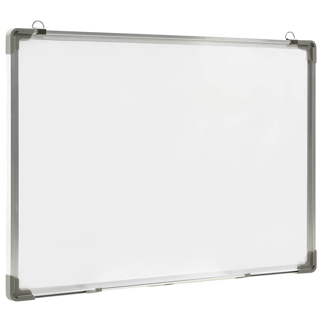 Magnetisches Whiteboard Weiß 90 x 60 cm Stahl mit Aluminiumrahmen und Montagezubehör, abwischbar beschreibbar als Pinnwand und Notiztafel für Büro, Homeoffice, Schule und Meeting