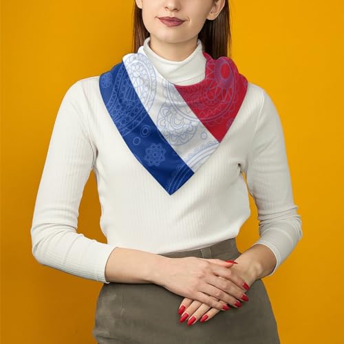 Costa Rica Paisley Flag Fashion Square Neck Scarf Head Kerchief Hair Bandana Headscarf for Women 5